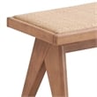 Tina 51 Inch Dining Bench - Transitional Woven Rattan - Natural Brown Wood