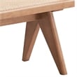 Tina 51 Inch Dining Bench - Transitional Woven Rattan - Natural Brown Wood