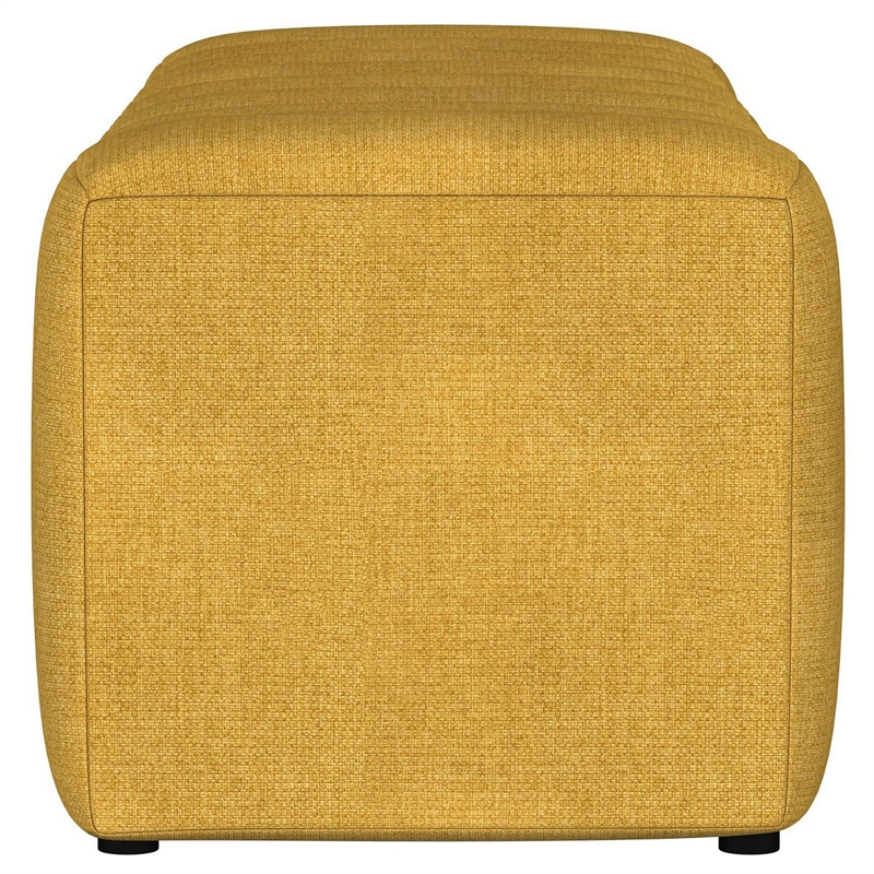 Sanna Accent Bench - Modern Channel Tufted Yellow Fabric - 54 Inch