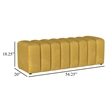 Sanna Accent Bench - Modern Channel Tufted Yellow Fabric - 54 Inch