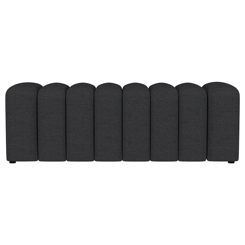 Sanna Accent Bench - Modern Channel Tufted Charcoal Black - 54 Inch