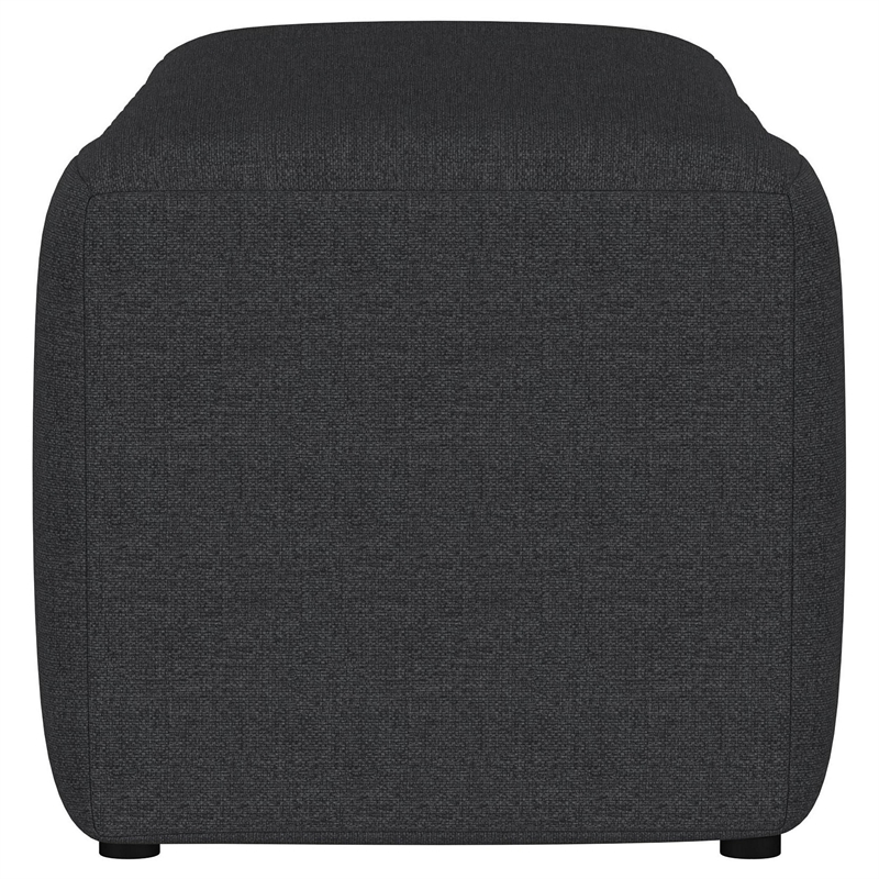 Sanna Accent Bench - Modern Channel Tufted Charcoal Black - 54 Inch