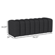 Sanna Accent Bench - Modern Channel Tufted Charcoal Black - 54 Inch