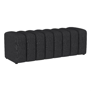 Sanna Accent Bench - Modern Channel Tufted Charcoal Black - 54 Inch