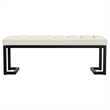 Mezza Accent Bench - Tufted Ivory Boucle Fabric - Black Metal - 48 Inch