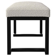 Mezza Accent Bench - Tufted Ivory Boucle Fabric - Black Metal - 48 Inch