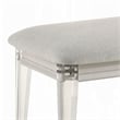 Veda Accent Bench - Light Gray Boucle - Pearl White Wood Finish -54 Inch