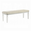 Rara Bench - Beige Padded Seat - 54 Inch Clear Tapered Acrylic Legs