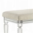 Rara Bench - Beige Padded Seat - 54 Inch Clear Tapered Acrylic Legs