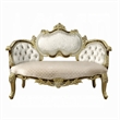 Mara Curved Bench Sofa - Wingback Crystal Tufted - Classic Gold Carvings