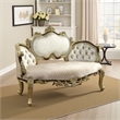 Mara Curved Bench Sofa - Wingback Crystal Tufted - Classic Gold Carvings