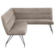 Donne Corner Dining Bench L Shape - Taupe Brown - Metal Legs- 84 Inch