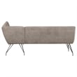Donne Corner Dining Bench L Shape - Taupe Brown - Metal Legs- 84 Inch