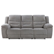 Gilo Manual Recliner Sofa- 92 Inch Light Gray- Pillow Top Armrests