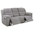 Gilo Manual Recliner Sofa- 92 Inch Light Gray- Pillow Top Armrests