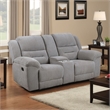 Gilo Manual Recliner Loveseat- 81 Inch Light Gray- Pillow Top Armrests