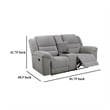 Gilo Manual Recliner Loveseat- 81 Inch Light Gray- Pillow Top Armrests
