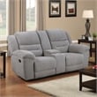 Gilo Manual Recliner Loveseat- 81 Inch Light Gray- Pillow Top Armrests