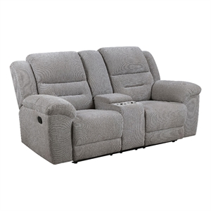 Gilo Manual Recliner Loveseat- 81 Inch Light Gray- Pillow Top Armrests