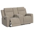 Krio Manual Recliner Loveseat- 71 Inch Modern Taupe Brown Faux Leather