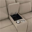 Krio Manual Recliner Loveseat- 71 Inch Modern Taupe Brown Faux Leather
