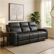 Krio Manual Recliner Sofa- 80 Inch- Modern Charcoal Gray Faux Leather