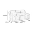 Krio Manual Recliner Sofa- 80 Inch- Modern Charcoal Gray Faux Leather