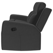 Krio Manual Recliner Sofa- 80 Inch- Modern Charcoal Gray Faux Leather