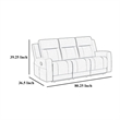 Krio Manual Recliner Sofa- 80 Inch- Modern Charcoal Gray Faux Leather
