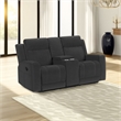Krio Manual Recliner Loveseat- 71 Inch- Charcoal Gray Faux Leather