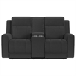Krio Manual Recliner Loveseat- 71 Inch- Charcoal Gray Faux Leather