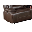Dina Power Sectional Recliner L Shape Sofa- Dark Brown Faux Leather