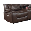 Ina Power Sectional Recliner L Shape Sofa- Console- Brown Faux Leather