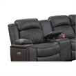 Ina Power Sectional Recliner L Shape Sofa- Charcoal Gray Faux Leather