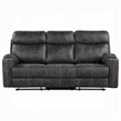 Hori Manual Recliner Sofa- 86 Inch- Dark Gray Microfiber- Cupholders