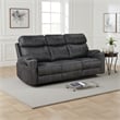 Hori Manual Recliner Sofa- 86 Inch- Dark Gray Microfiber- Cupholders