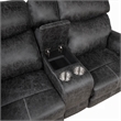 Hori Manual Recliner Loveseat- 75 Inch Gray Microfiber- Cupholders