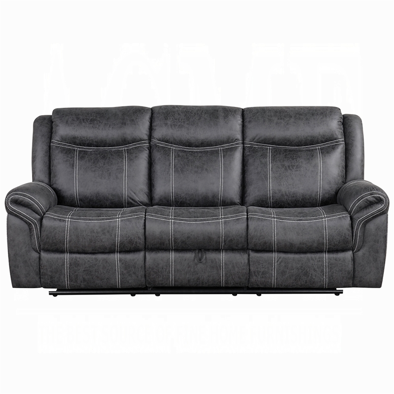 Hesy Power Motion Recliner Sofa w Drop Down Table- Dark Gray 85 Inch