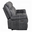 Hesy Power Motion Recliner Sofa w Drop Down Table- Dark Gray 85 Inch