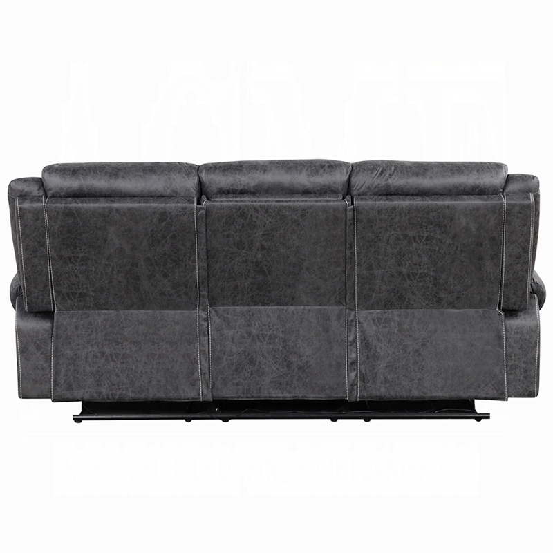 Hesy Power Motion Recliner Sofa w Drop Down Table- Dark Gray 85 Inch