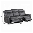 Hesy Power Motion Recliner Sofa w Drop Down Table- Dark Gray 85 Inch