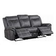 Hesy Power Motion Recliner Sofa w Drop Down Table- Dark Gray 85 Inch