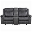 Hesy Power Motion Recliner Loveseat w Console- Dark Gray 75 Inch