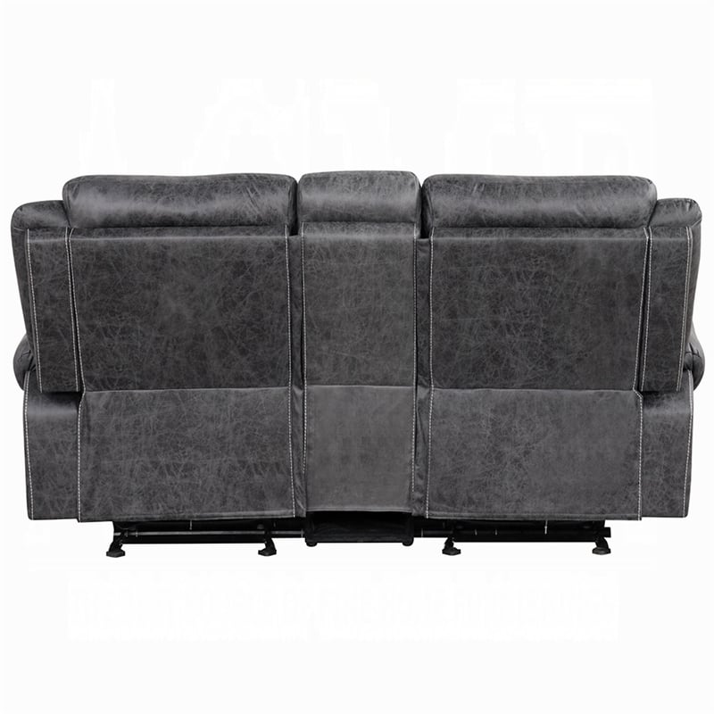 Hesy Power Motion Recliner Loveseat w Console- Dark Gray 75 Inch