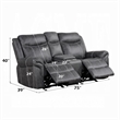 Hesy Power Motion Recliner Loveseat w Console- Dark Gray 75 Inch