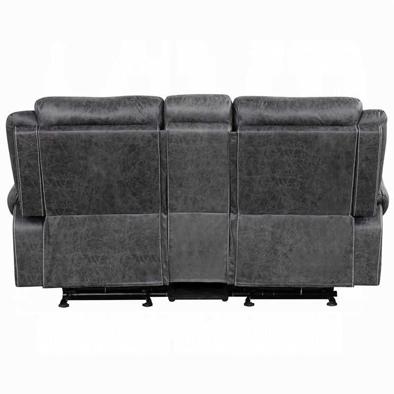 Hesy Power Motion Recliner Loveseat w Console- Dark Gray 75 Inch