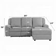 Diny Manual Recliner Sectional Sofa- Dropdown Center Table- Gray Linen