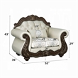 Reese Accent Chair- Floral Classic Cherry Brown Wood- Beige 1 Pillow