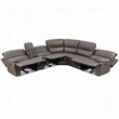 Chern Power Motion Recliner Sectional Sofa- 2 Cupholder Brown 120 Inch