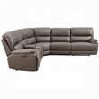 Chern Power Motion Recliner Sectional Sofa- 2 Cupholder Brown 120 Inch